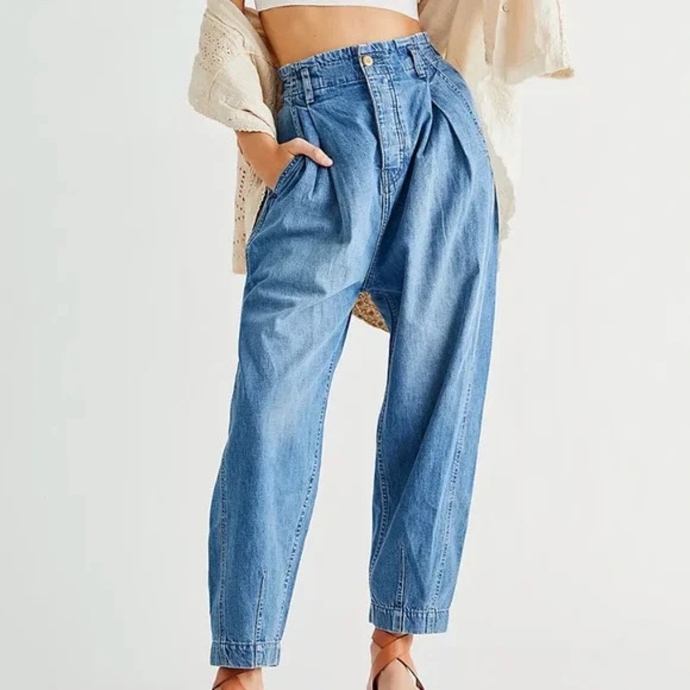 Free people wide leg pullover jeans sayer